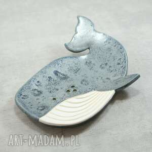 ceramika mydelniczka wieloryb łazienka, morskie, zwierzęta ryba