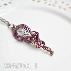 handmade naszyjniki purple elegance - naszyjnik wire wrapping