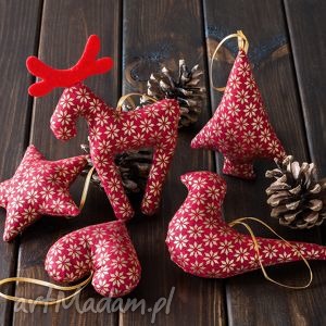 handmade pomysły na święta prezenty ozdoby świąteczne bordowe w złote gwiazdki, 5