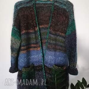ręcznie robione swetry multicolors kardigan zmierzch