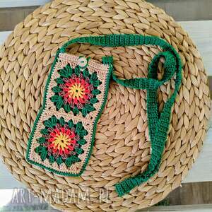 Szydełkowe etui na telefon - mini torebka handmade