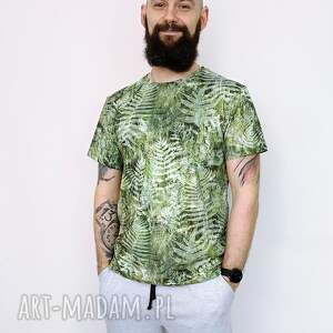 t-shirt męski zielona liście prezent dla mężczyzny, bluzka bla męża