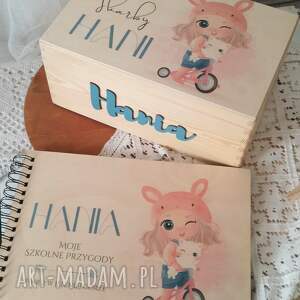 zestaw prezentowy dla dziewczynki, album oraz pudełko kuferek wspomnień