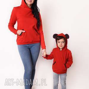 latori - bluza dziecięca z uszami kolekcji mama i synek ld47/1 czerwona
