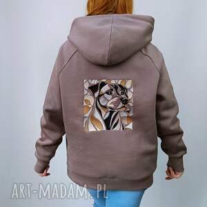 Ciepła MEGI z haftem PIES ELEGANT, bluza damska