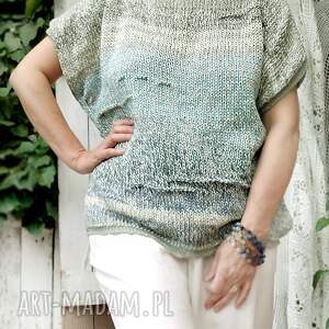 Luźny, cieniowany kamizelka, sweterek na lato