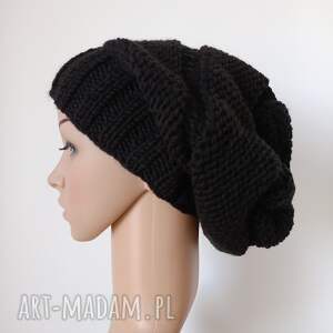 BARSKA, czarna czapa czapka, czarna czapka, luźna, obszerna, na prezent