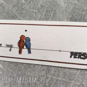 akwarela zakładka książki ptaki cytat miłość przyjaźń tasiemka