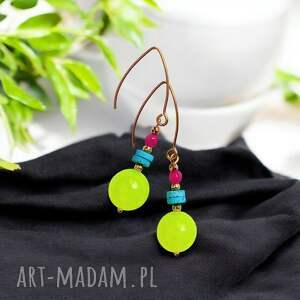 kolczyki fluo summer collection duże kule, neonowa biżuteria