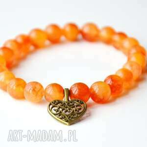 handmade bracelet by sis: ażurowe serce w kamieniach półszlachetnych