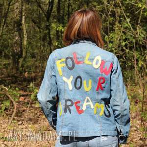 handmade kurtka denim follow your dreams