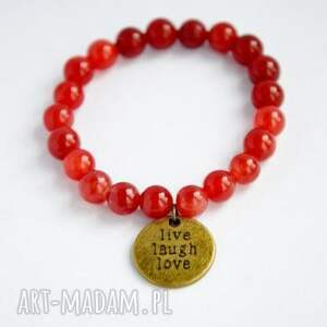 bracelet by sis żyj, śmiej się, kochaj w marmurze czerwonym, kamienie, love