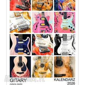 justyna jaszke kalendarz 2026 gitary 15x21 cm, prezent