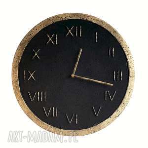 handmade zegary zegar ścienny betonowy handmade z betonu grafitowy złoty roman stylowy