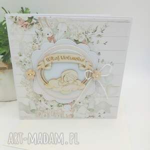 kartka gratulacyjna z okazji narodzin dziecka witaj maluszku scrapbooking