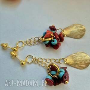 kolczyki koraliki i minerały,końcówka ze stali nierdzewnej nie uczulające