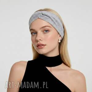 Szara opaska dzianinowa turbanowa - rozmiar uniwersalny (Ruda Klara)