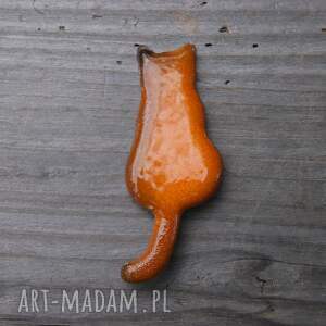 ceramiczny magnes rudy kot kot lodówkę, pomarańczowy