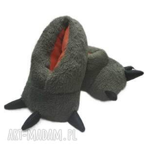 buty zabawne kapcie łapy dinozaura bambosze męskie roz 49/50 33 cm wełna merynos