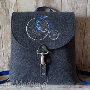 handmade filcowy plecak - retro rower