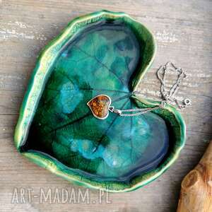 handmade ceramika ceramiczne serce, talerzyk (c70)