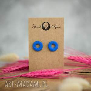 kolczyki donuts - chabrowe z modeliny, modelinowe