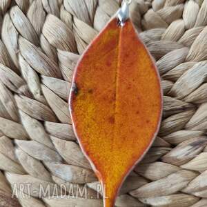 wisior ceramiczny jesień biżuteria prezent, rekodzieło, ozdoba