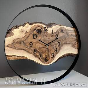 duży zegar drewniany w nowoczesnym stylu średnica 70 cm 100 personalizacja