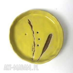 ręcznie wykonane ceramika ceramiczna mydelniczka ręcznie robiona "złote