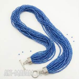 Błękitna Kaskada Wielorzędowy, naszyjnik z koralikow