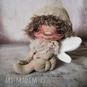 dekoracje aniołek - artystyczna lalka kolekcjonerska z tkaniny, podziękowanie