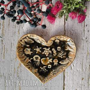 ceramiczne serduszko morze ocean, morskie ozdoby, marinistyczne dekoracje