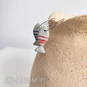 Kolczyki ceramiczne rybki - morska biżuteria handmade