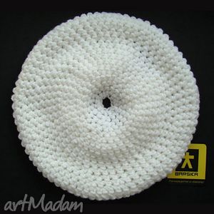 handmade czapki bereto - czapka biała ciepła