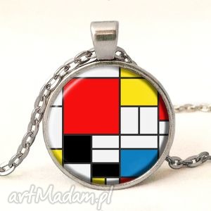 handmade naszyjniki mondrian - medalion z łańcuszkiem