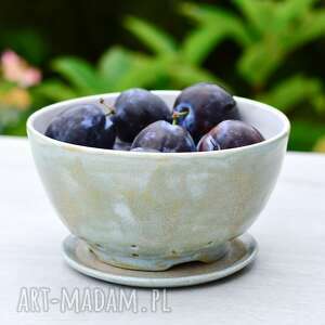 misa do serwowania umytych owoców / berry bowl beżowa mięta ii, ceramika