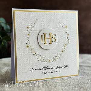zaproszenia komunijne ręcznie robione, wzór 51b, pierwsza komunia
