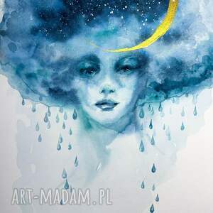 Kolczyki z deszczu akwarela artystki Adriany Laube - portret