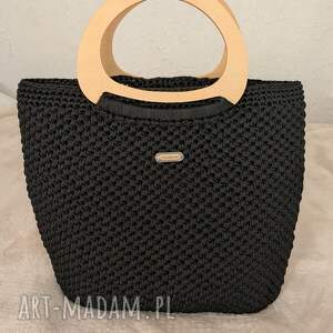 torebka szydełkowa ze sznurka poliestrowego, prezent handmade, handmade bag