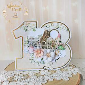 Prezent urodzinowa na 18 urodziny, kartka cyferka Simple