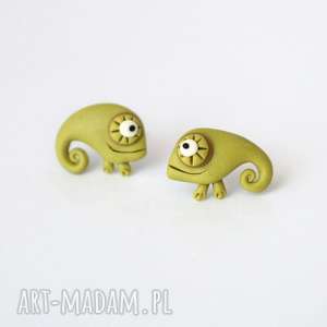 forever young kameleon - designerskie kolczyki wkręty zwierzęta zoo