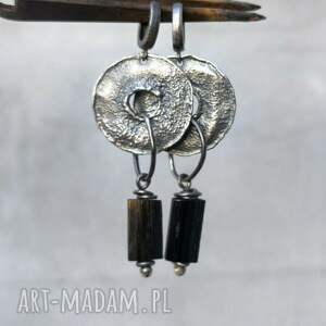 kolczyki z czarnym turmalinem