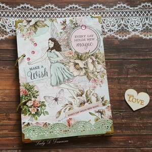 pamiętnik/ sekretnik / enchanted garden dziewczyna, elfy, motyle, koraliki
