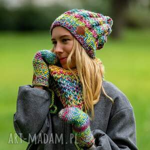 Czapka MERINO Smile “Cukierki” podszewka BAWEŁNA