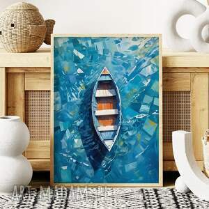 Plakat Blue Ocean 61x91 cm na ścianę - niebieski ocean, papier premium i pigmentowe kolory