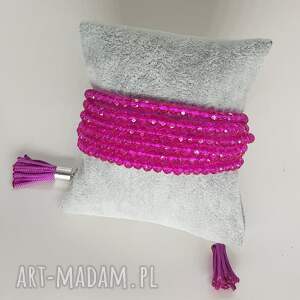 ręczne wykonanie bransoletka sznurek hot pink color bra24.1