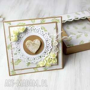 ręcznie wykonane scrapbooking kartki kartka ślub rocznica - z sercem