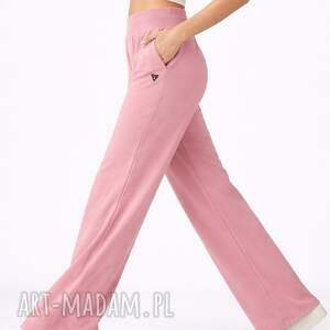 spodnie damskie - mila różowe kantką