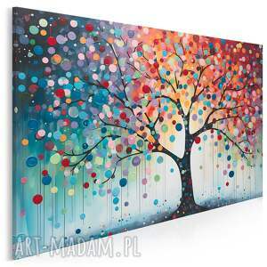 obraz do salonu - kolorowe drzewo abstrakcja artystyczna 70x50 cm 105401