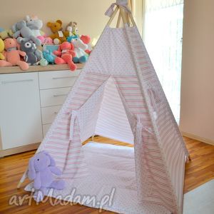 pokoik dziecka teepee paski i groszki, dziecko, zabawa, prezent, wigwam